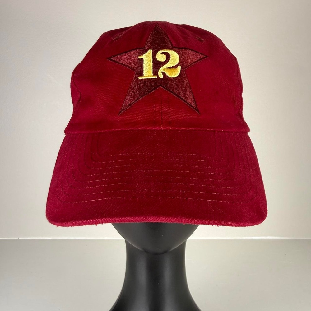 Vintage Dewar's 12 Finest Scotch Whisky Burgundy Strapback Promo Hat